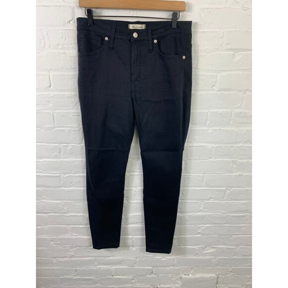Madewell Womens 9" Mid Rise Skinny Denim Pants Dark Wash Black Size 30 - Picture 2 of 7